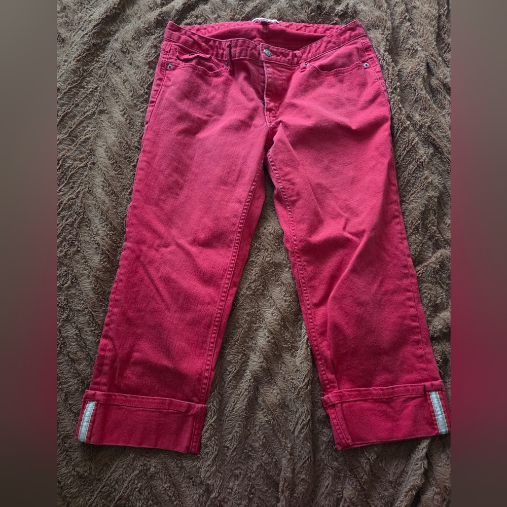 Banana Republic Women's Raspberry Pink Capri Slight Stretch Jeans